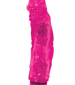 Glitter Gelle The Hunk Jelly Vibe 8 Inch Waterproof Pink