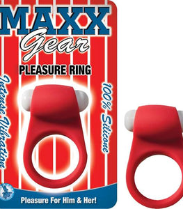 Maxx Gear Pleasure Ring Red Vibrating Cockring