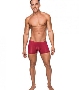 Seamless Sleek Shorts Sheer Pouch Red Medium