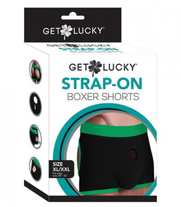 Get Lucky Strap On Boxers - Xl-xxl Black/green