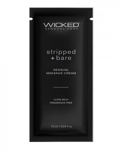 Wicked Sensual Care Stripped & Bare Unscented Massage Cream  - .34 Oz