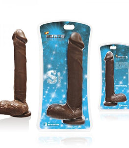 Si 9in Cock W/balls & Suction Cup - Brown