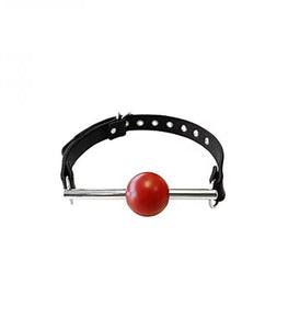 Ball Gag - Black With Removable Red Ball And Stainless Steel Rod