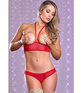 Ms Risque Business Bra & Panty Red L/xl