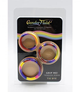 Gender Fluid Grip Me! Tension Ring Set Of 3 Tie-dye