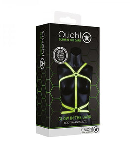 Ouch! Glow Body Harness - Glow In The Dark - Green - L/xl