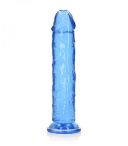 Realrock Crystal Clear Straight 11 In. Dildo Without Balls Blue