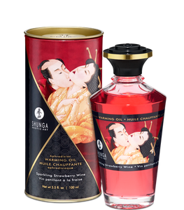 Shunga Warming Massage Oil Strawberry 3.5 fluid ounces