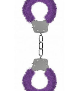 Ouch Pleasure Handcuffs Furry Cuffs Purple