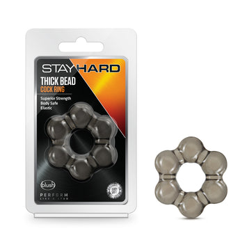 Stay Hard Thick Bead Cock Ring Black Default Title