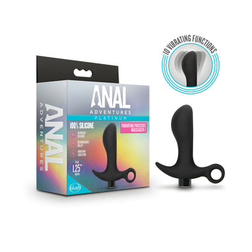 Anal Adventures Platinum Silicone Vibrating Prostate Massager 1 Black Default Title