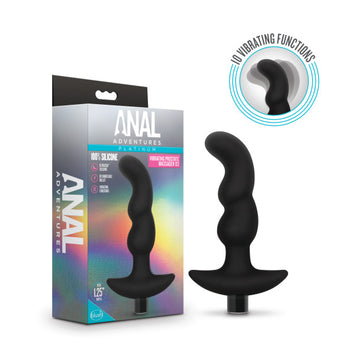 Anal Adventures Platinum Silicone Vibrating Prostate Massager 03 Black Default Title