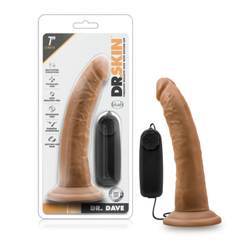 Dr. Skin Dr. Dave 7in Vibrating Cock W/ Suction Cup Mocha
