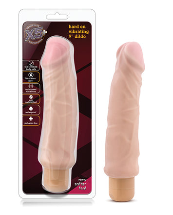 X5 9in Hard On Vib Dildo Natural Default Title