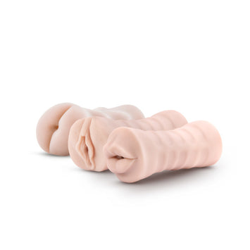 M For Men 3 Pk Vibrating Self Lubricating Stroker Sleeve Kit Vanilla Default Title
