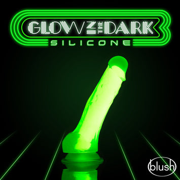 Neo Elite Glow In The Dark 7.5 In Silicone Dual Density Cock W/ Balls Neon Green Default Title