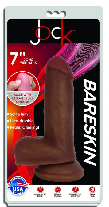 Jock Bareskin Latte Dildo W/ Balls 7in