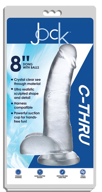 Jock C-thru 8in Clear Dildo W/ Balls Tpe Default Title