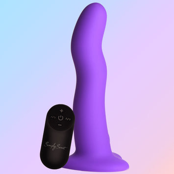 Simply Sweet Vibrating Wavy Silicone Dildo W/ Remote Default Title