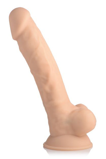 Fleshstixxx 8in Vibrating Dildo W/ Balls Light