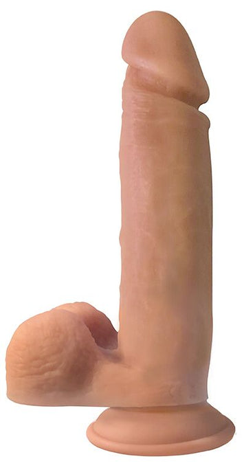 Big Shot Vibrating Remote Control Silicone Dong W/ Balls Vanilla 9 inches