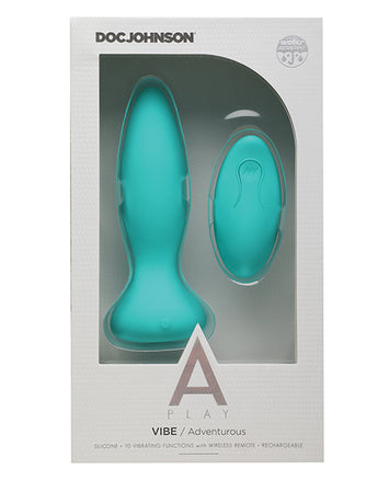 A-play Vibe Adventurous Anal Plug Rechargeable W/ Remote Teal