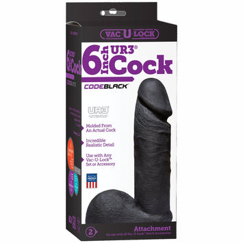 Vac U Lock Code Black 6in Ultraskyn Cock Default Title