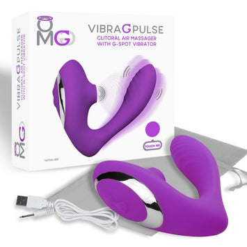 Omg Vibra G Pulse Clitoral Suction Massager W/ G-spot Vibrator Purple Default Title