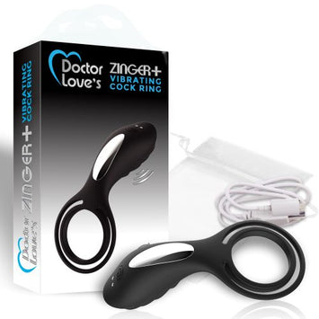 Doctor Love Zinger+ Vibrating Rechargeable Cock Ring Black Default Title