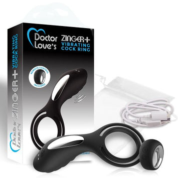 Doctor Love Zinger+ Vibrating Rechargeable Cock Ring W/ Remote Black Default Title