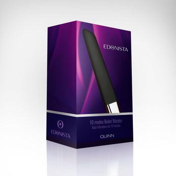 Edonista Quinn Silicone Bullet Vibrator Black 10 Modes Default Title