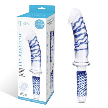 Glas 11in Realistic Double Ended Dildo W/ Handle Default Title