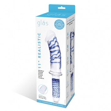 Glas 11in Realistic Double Ended Dildo W/ Handle Default Title