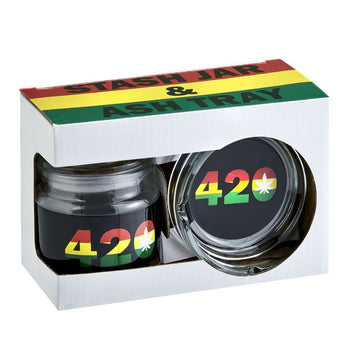 420 Glass Stash Jar & Ashtray Set Default Title