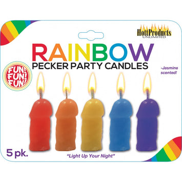 Rainbow Pecker Party Candles 5pk Default Title