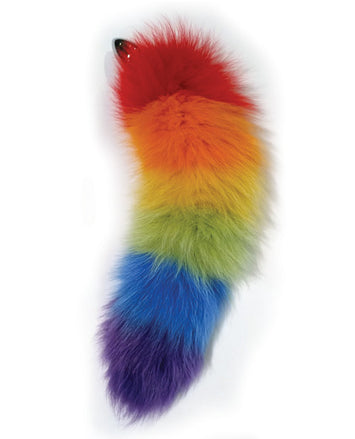 Rainbow Foxy Tail W/stainless Steel Butt Plug Default Title