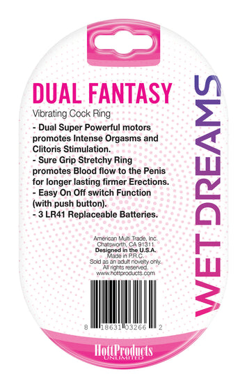 Wet Dreams Dual Fantasy Dual Cock Ring W/ Dual Motors Default Title