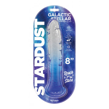 Stardust Galactic Stellar Jelly Dildo 8in Crystal Blue Default Title