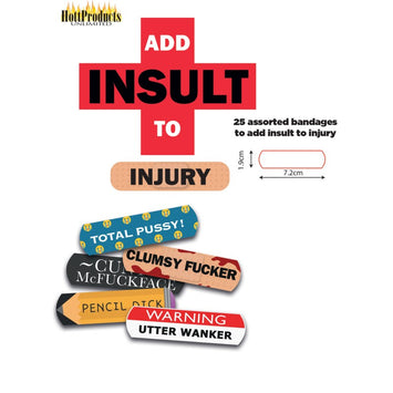 Add Insult To Injury Bandaids W/ Asst Sayings 9 Pc Display Default Title