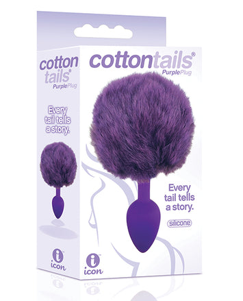 The 9's Cottontails Silicone Bunny Tail Butt Plug Purple