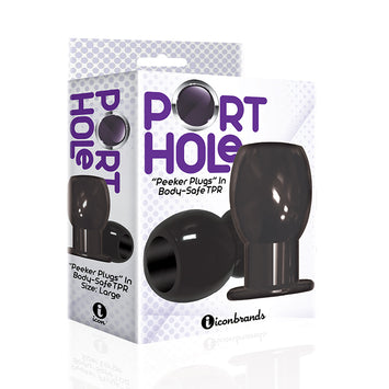 The 9s Port Hole Hollow Butt Plug Black