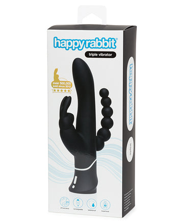 Happy Rabbit Triple Curve Rechargeable Rabbit Black Default Title
