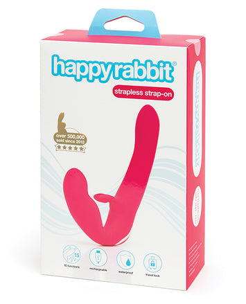 Happy Rabbit Rechargeable Pink Vibrating Strapless Strap On Default Title