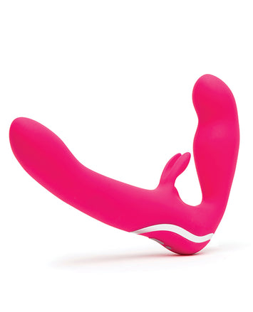 Happy Rabbit Rechargeable Pink Vibrating Strapless Strap On Default Title