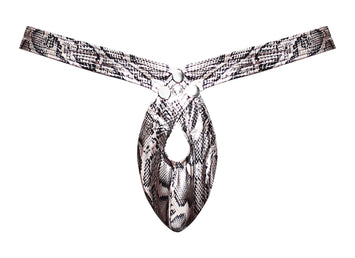 S'naked Harness Thong Silver/ Black Small Medium