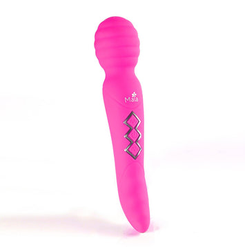 Zoe Rechargeable Dual Vibrating Wand Hot Pink Default Title