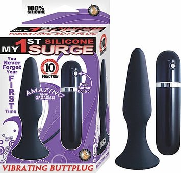 My First Silicone Vib. Butt Plug Black Default Title
