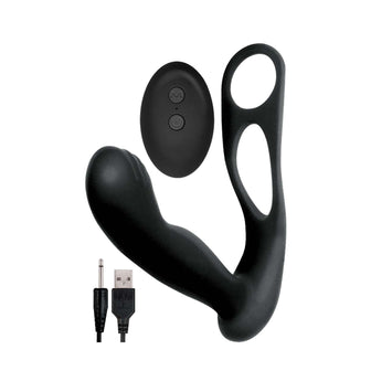 Butts Up Prostate Massager W/ Scrotum & Cock Ring Black Default Title