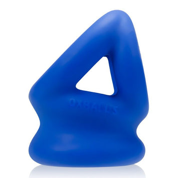 Tri Squeeze Cocksling Ball Stretcher Oxballs Silicone Tpr Blend Ice Cobalt Ice
