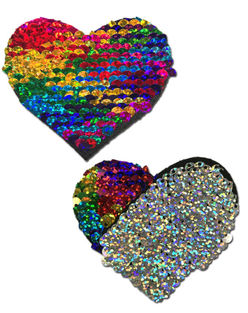 Pastease Rainbow & Silver Glitter Color Changing Sequin Heart Default Title